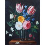 C. Lutchens (early 20th century), Floral still life, oil on panel, signed, 25 x 19cm.