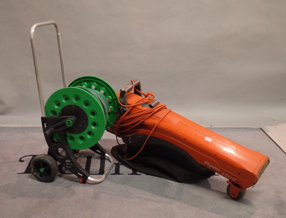 A Black and Decker GT370 hedge cutter and a Flymo leaf blower.