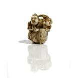 A Japanese ivory netsuke, Meiji period,