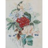 English School, 19th Century, A study of flowers, watercolour, 32 x 25cm,