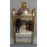 A modern giltwood arch top marginal mirror, 64cm wide x 125cm high.
