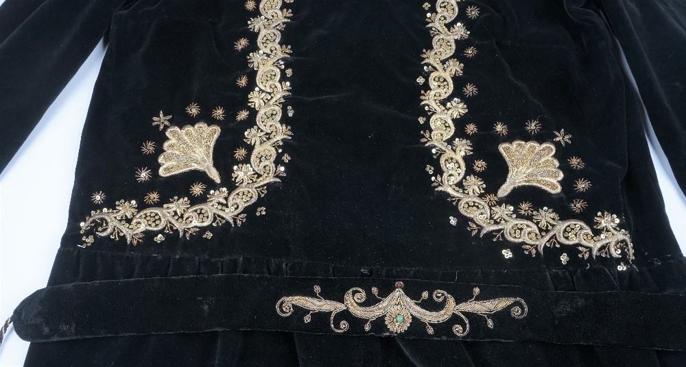 An Ottoman black velvet robe, - Image 3 of 8