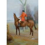 E Craven (British, 20th Century), A Huntsman on his horse; The Chase, a pair,