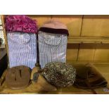 Vintage clothing including three ladies hats, two mens shirts and sundry.