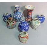 A group of Asian ceramics, including,