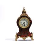 A French gilt-metal mounted, Boulle work mantel timepiece, circa 1890, with one key and pendulum,