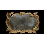 An 18th century gilt framed mirror,