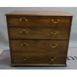 A George III mahogany chest of four long graduated drawers on bracket feet (A.