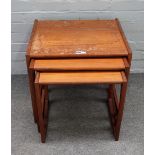 G PLAN; a nest of three teak occasional tables, the larger 54cm wide x 49cm high.
