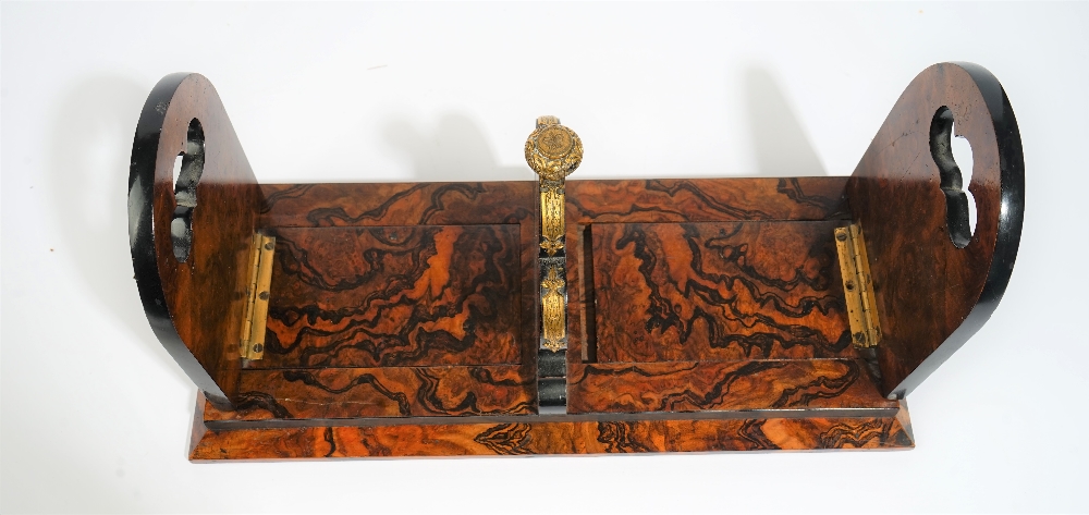 A Victorian coromandel wood, gilt metal mounted adjustable book rack, - Image 3 of 6