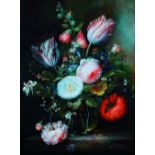 S*** Alison, 20th Century, Still life of flowers, signed 'S Alison' (lower right), oil on board,