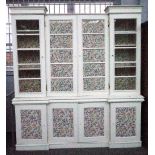 A cream painted display cabinet/cupboard,