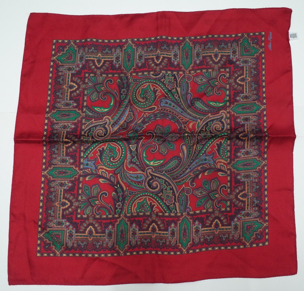 A large collection of twenty-five silk and wool scarves each printed with a paisley design, - Image 6 of 28