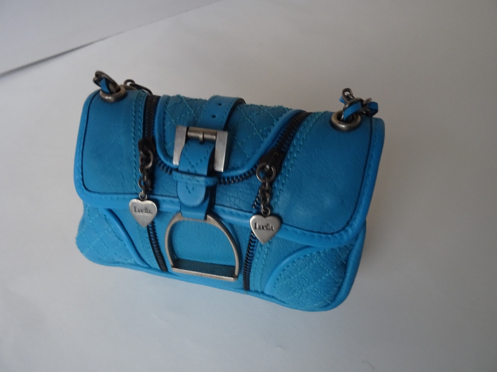 A Luella blue leather saddle bag, - Bild 14 aus 14