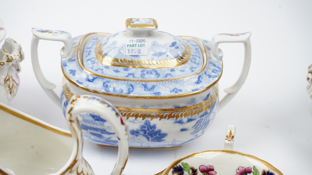 A group of Ridgway porcelain teawares, circa 1825-1850, comprising; a cream jug, 12cm. - Image 4 of 6