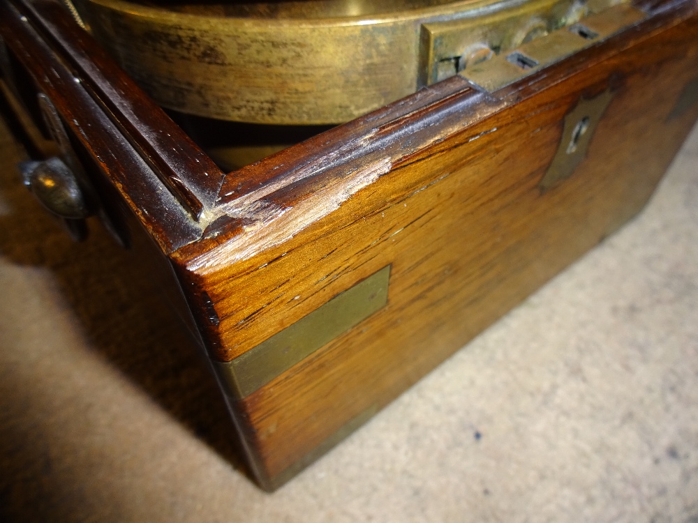 A BRASS-BOUND ROSEWOOD TWO-DAY MARINE CHRONOMETER Signed Bruce, Liverpool, No. - Image 4 of 12