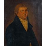 English Provincial School, 19th Century, Portrait of a gentleman, oil on canvas, 59.