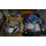 A large quantity of jewellery making equipment, beads and sundry.