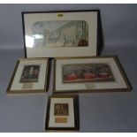 A set of four Baxter prints, the largest depicting the Great Exhibition, 43cm wide x 27cm high, (4).