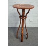 A floral marquetry inlaid rosewood circular occasional table,