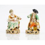 A pair of Derby porcelain figures, early 19th century,