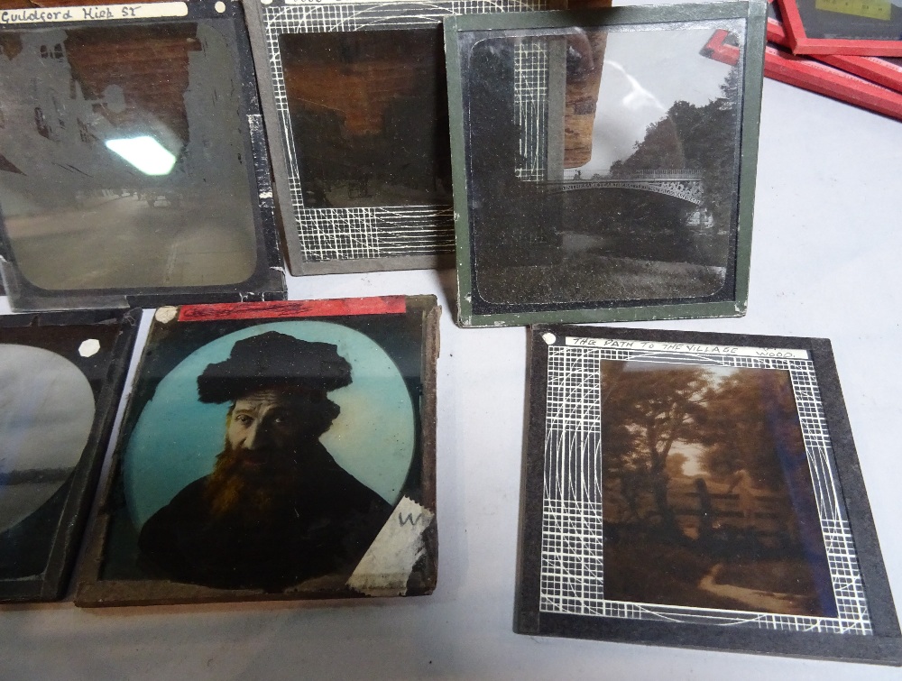 A quantity of three inch glass magic lantern slides, some coloured, including views of china, (qty). - Image 4 of 8