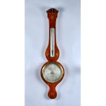 A late George III mahogany and shell inlaid wheel barometer By F.