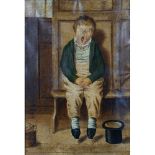 English School, early 19th Century, The Yawning Boy, oil on canvas, 36 x 25cm.
