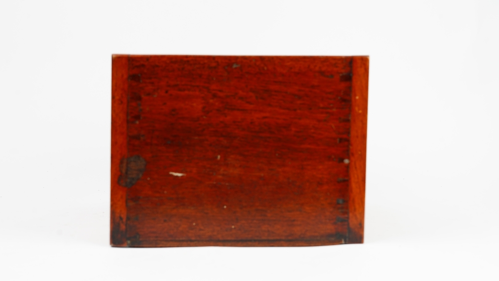 A miniature mahogany chest with a cushion drawer over four long graduated drawers on bun feet, - Image 3 of 5