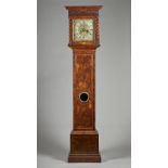 A walnut longcase clock The movement with later engraved name The case with a moulded pediment