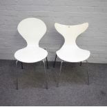 Fritz Hansen, Danish, a Lily chair, on tubular chrome supports, 47cm wide x 78cm high,
