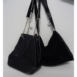 A Prada black suede and leather Hobo bag,