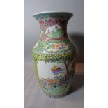 A 19th century Chinese famille rose baluster vase, 17cm wide x 39cm high.