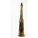 A large 19th century Tibetan telescopic brass horn, (dung chen), length 282cm.