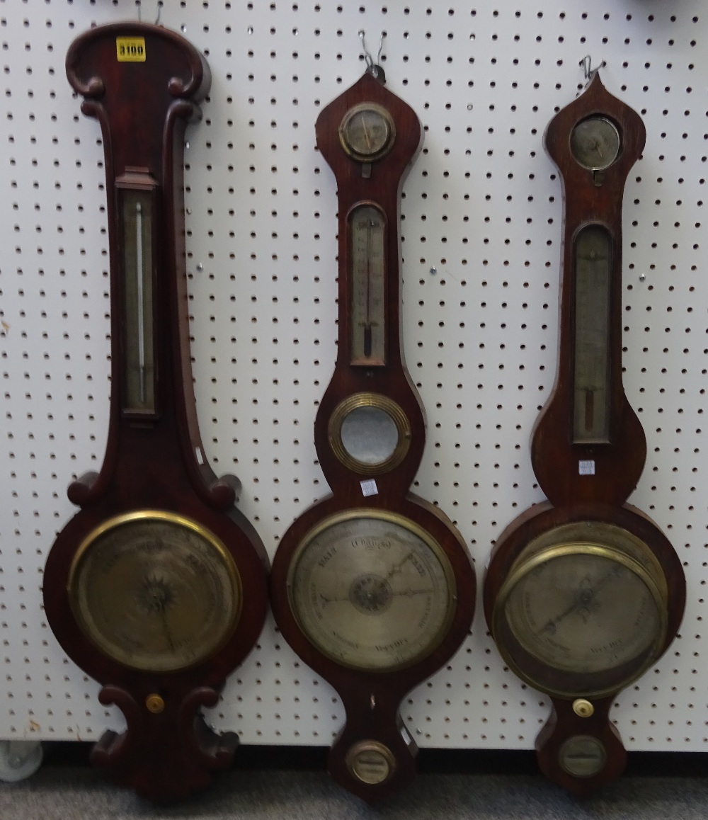 A group of three 19th century wall barometers including one by W.
