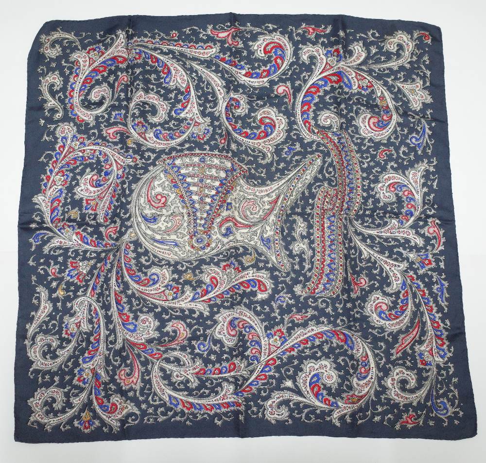 A large collection of twenty-five silk and wool scarves each printed with a paisley design, - Image 3 of 28