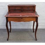 A late 19th French rosewood lady's writing desk,