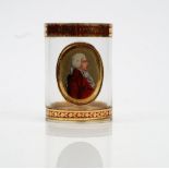 An Austrian zwischengold glass date portrait beaker by Johann Joseph Mildner, 1792,