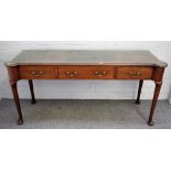 A 19th century serving table of George II design with three faux drawers on out stepped club