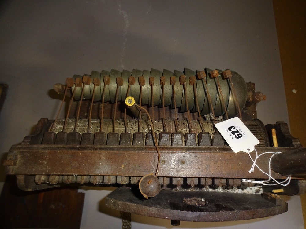 A Continental softwood and brass painted-dial Musical Wall Clock Possibly Friesland, - Image 12 of 12