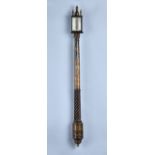 A Chinoiserie decorated stick barometer In the manner of Daniel Quare,