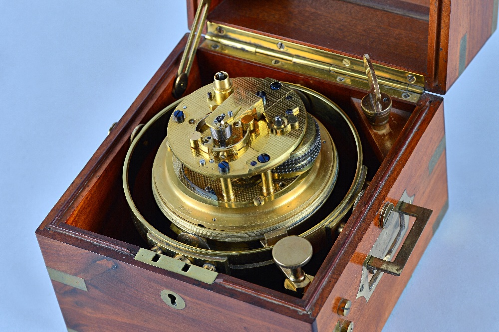 A brass-bound mahogany two-day marine chronometer Signed Christie & Wilson, Glasgow, - Image 3 of 13