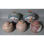 Asian ceramics, a group of eleven modern ginger jars and covers of various styles,