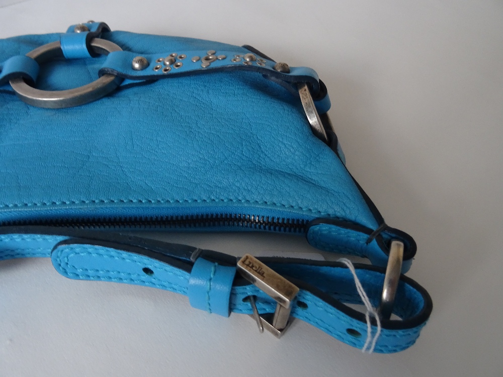 A Luella blue leather saddle bag, - Bild 7 aus 14