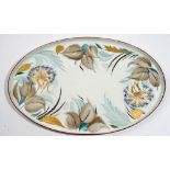 A large Soviet porcelain oval tray, State Porcelain Manufactory, dated 1920,
