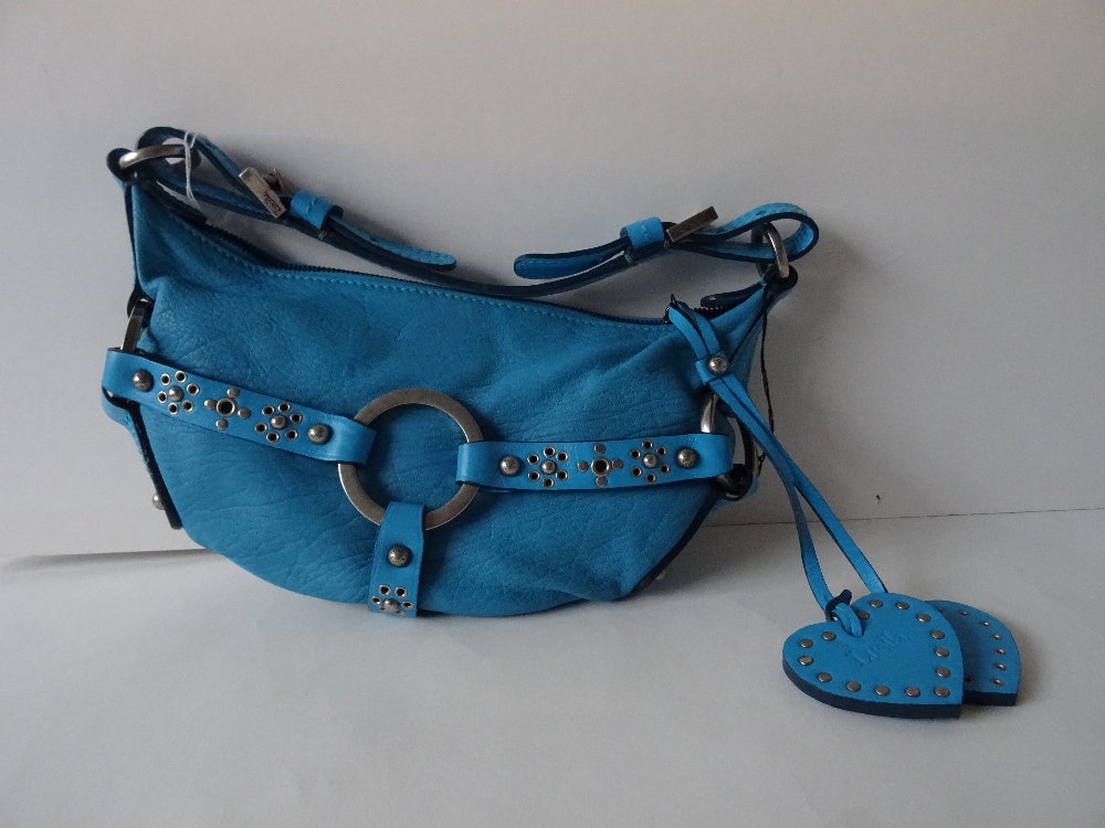 A Luella blue leather saddle bag, - Bild 3 aus 14