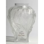 `Hommage a René Lalique', a Lalique frosted and polished crystal vase, 1995, moulded with nudes,