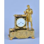An Empire Ormolu mantel clock By Lopine, Palais Royal, No 143 Modelled with a classical figure,