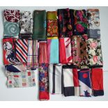 A large collection of silk scarves and handkerchiefs,