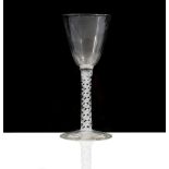 An opaque twist wine glass, circa 1770,